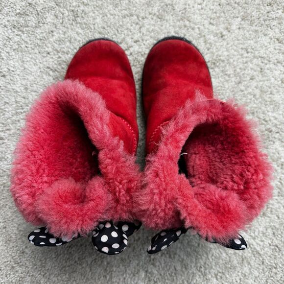 UGG Disney Minnie Mouse Sweetie Bow Red Boots Womens Size 7 - Picture 5 of 6